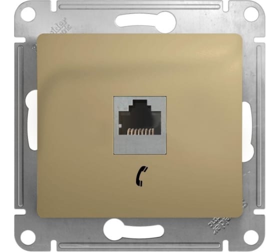 Розетка телефонная Glossa титан 000481 (10шт)