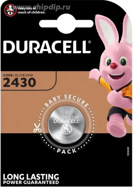 Батарейка Duracell CR2430-1BL (2/20/200)