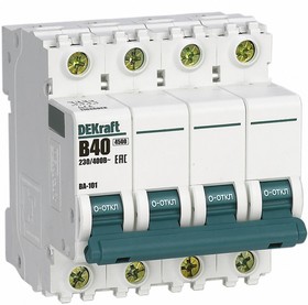 Авт. выкл.ВА-101 4Р 40А 4,5кА х-ка В DEKraft