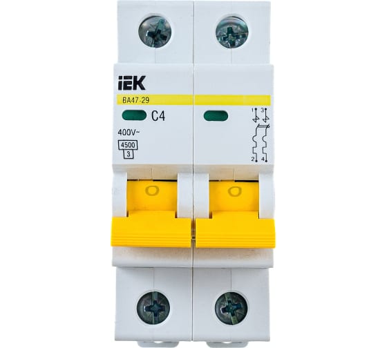 Авт. выкл.  ВА47-029 2Р 04А 4,5кА х-ка С IEK