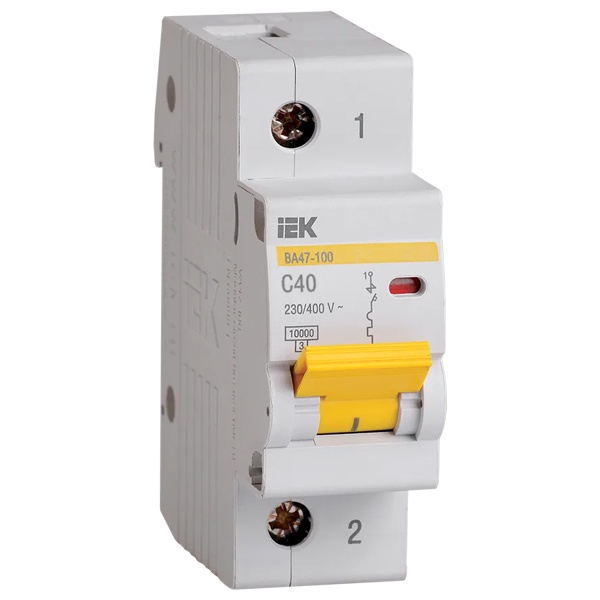 Авт. выкл. ВА47-100 1Р 040А 10 кА х-ка С IEK