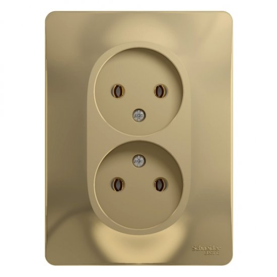 Розетка двойная Glossa титан 000420 (15шт)