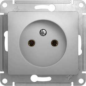 Розетка одинарная Glossa алюминий 000341 (20шт)