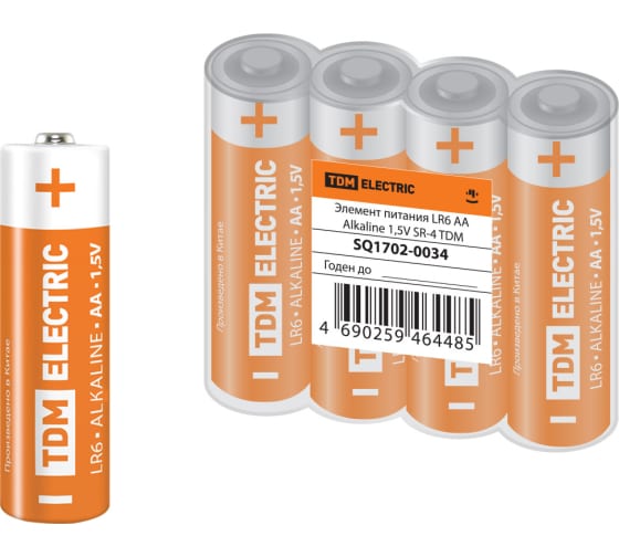 Элемент питания LR6 AA Alkaline 1,5V SR-4 TDM