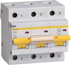 Авт. выкл. ВА47-100 3Р 050А 10 кА х-ка С IEK