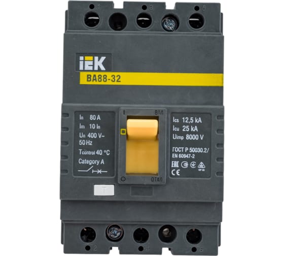 Авт. выкл.  ВА88-32 3Р 080А 25кА IEK