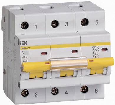 Авт. выкл. ВА47-100 3Р 032А 10кА х-ка С IEK