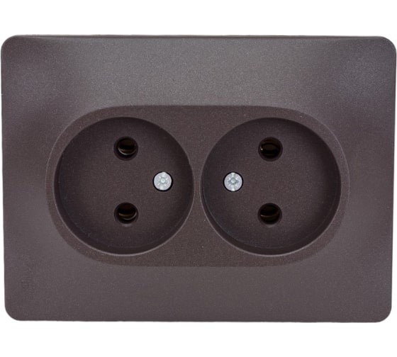 Розетка двойная Glossa шоколад 000820 (15шт)