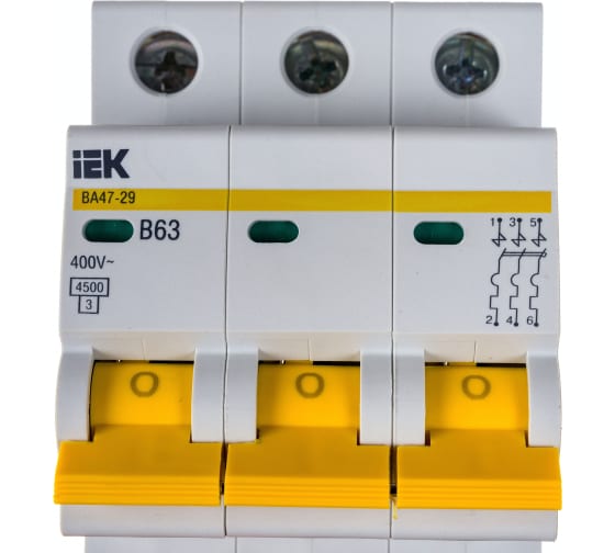 Авт. выкл.  ВА47-029 3Р 63А 4,5кА х-ка B IEK