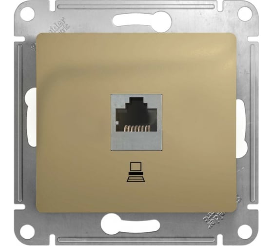 Розетка компьютерная Glossa титан 000481K (10шт)